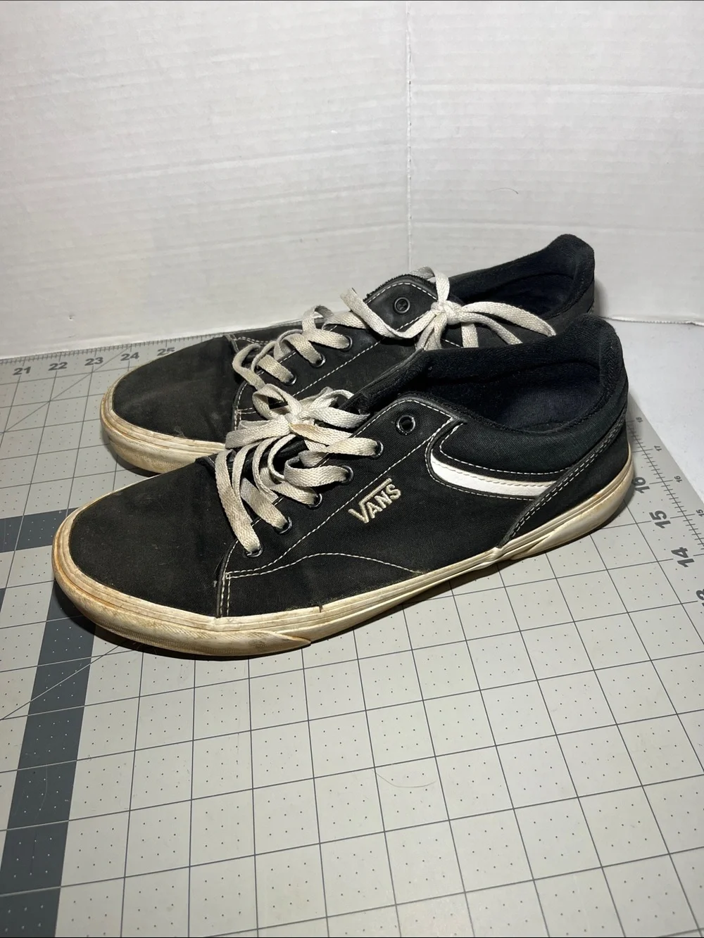 Vans Black and White Low-Top Skate Sneakers